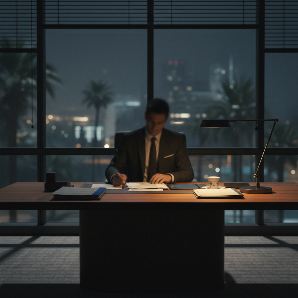A discreet private investigator observing a high-end Boca Raton community from a distance