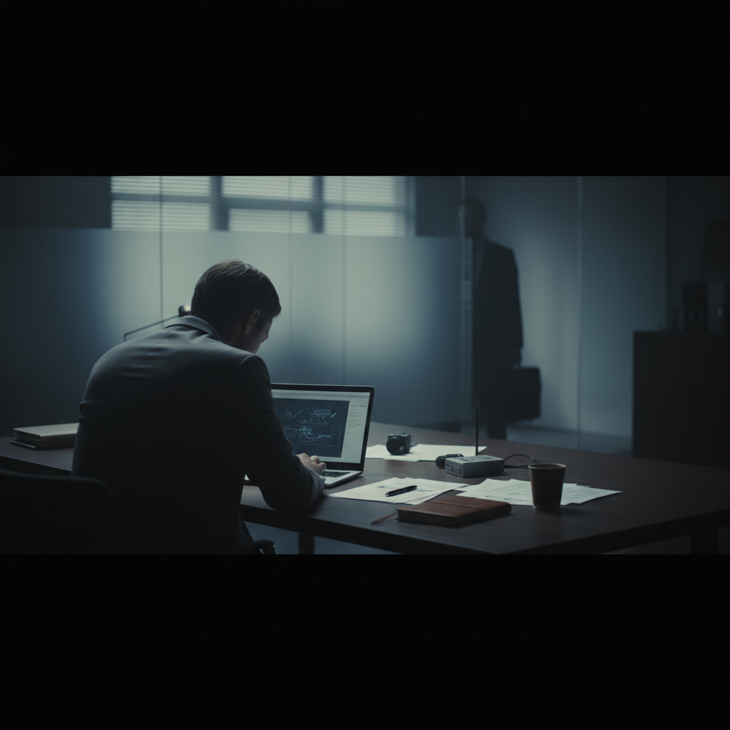 A discreet private investigator reviewing documents, symbolizing cost-effective litigation support.